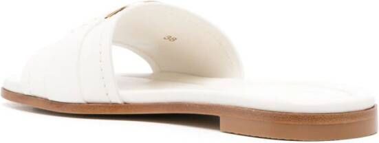 Moncler Bell leather slides White