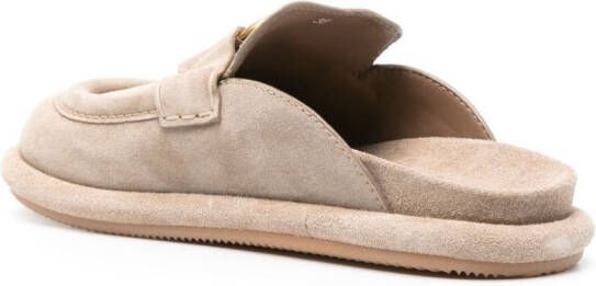 Moncler Bell suede slippers Neutrals