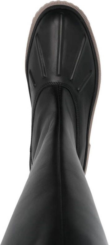 Moncler calf-leather round-toe boots Black