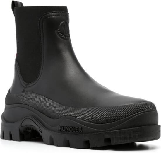 Moncler chunky-sole leather ankle boots Black