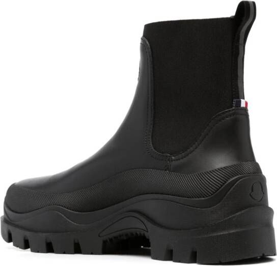 Moncler chunky-sole leather ankle boots Black
