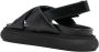 Moncler cross-strap leather sandals Black - Thumbnail 3