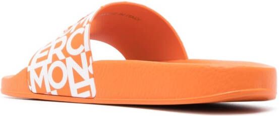 Moncler embossed-logo slides Orange