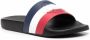 Moncler embossed-logo striped flip flops Blue - Thumbnail 2