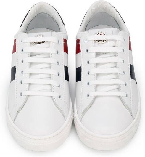 Moncler Enfant double stripe lace-up sneakers White