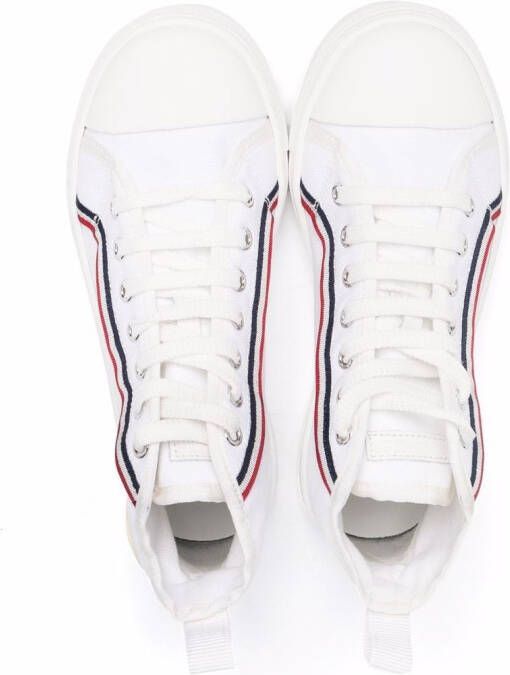 Moncler Enfant high-top lace-up trainers White