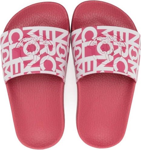 Moncler Enfant Jeanne logo-print slippers Pink