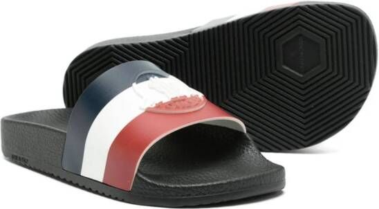 Moncler Enfant logo-embossed open-toe sandals Black