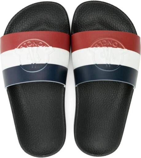 Moncler Enfant logo-embossed open-toe sandals Black