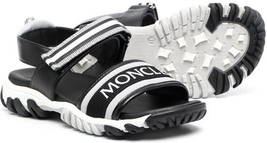 Moncler Enfant logo-front strappy sandals Black