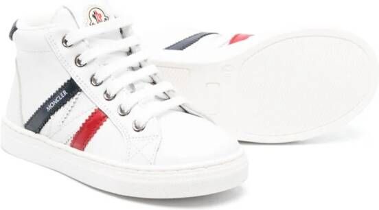 Moncler Enfant logo-patch lace-up sneakers White