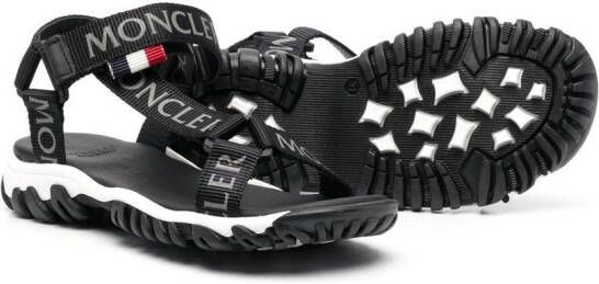 Moncler Enfant logo-print strap sandals Black