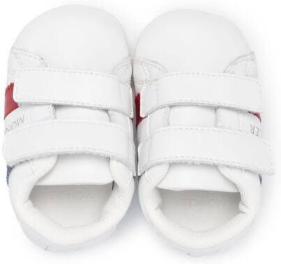 Moncler Enfant logo stripe pre-walkers White