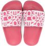 Moncler Enfant monogram-pattern open-toe slides Pink - Thumbnail 3