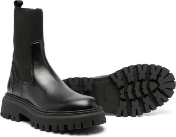 Moncler Enfant Petit Neue 70mm leather ankle boots Black