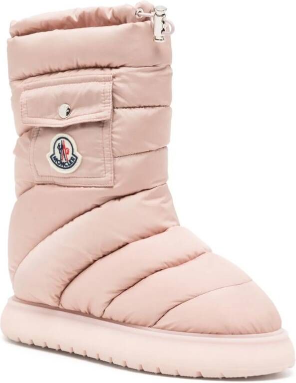Moncler Gaia logo-patch snow boots Pink