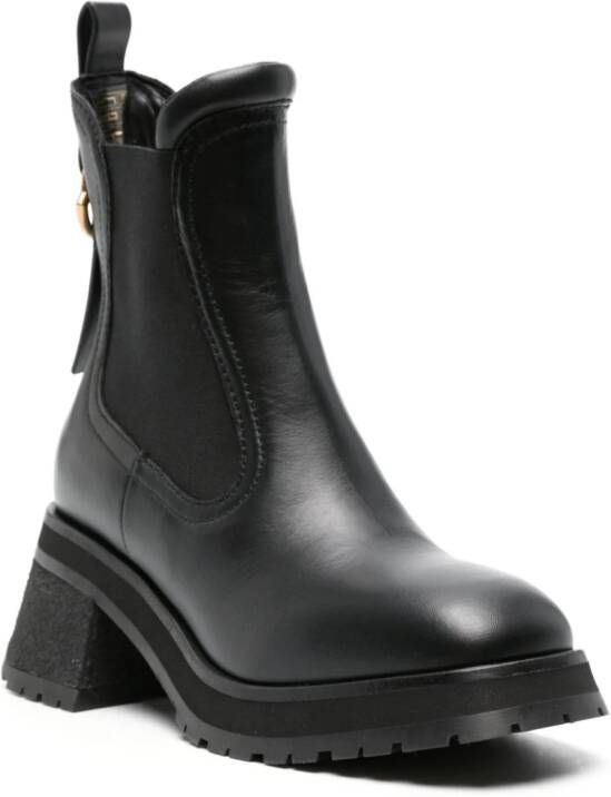 Moncler Gigi 70mm leather Chelsea boots Black