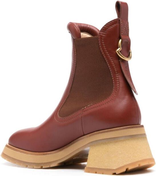 Moncler Gigi 70mm leather Chelsea boots Brown