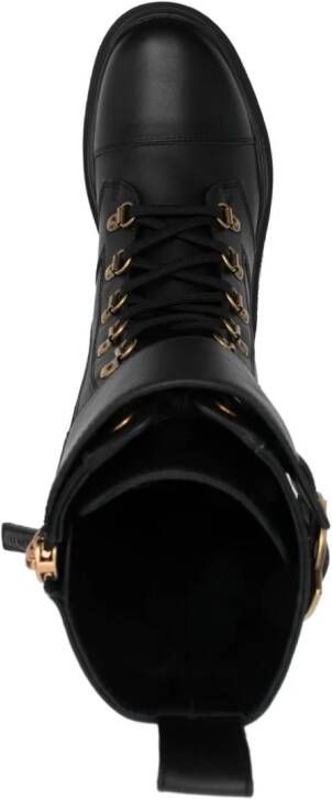 Moncler Larue lace-up leather boots Black