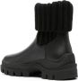 Moncler Larue ribbed-knit leather boots Black - Thumbnail 3