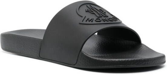 Moncler logo-embossed slides Black