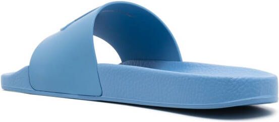 Moncler logo-embossed slides Blue