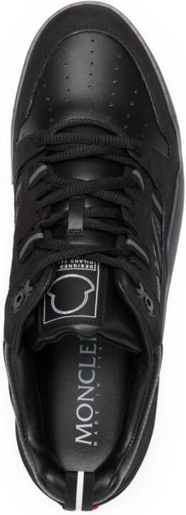 Moncler logo-patch leather sneakers Black