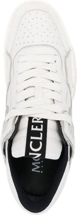 Moncler logo-patch low-top leather sneakers White
