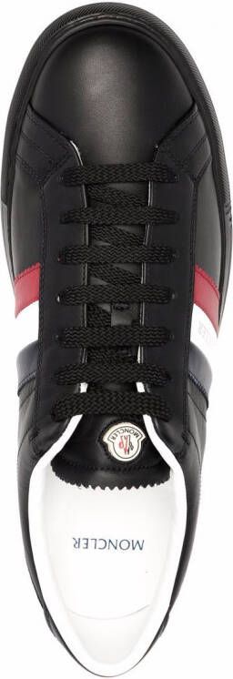 Moncler logo-print leather sneakers Black