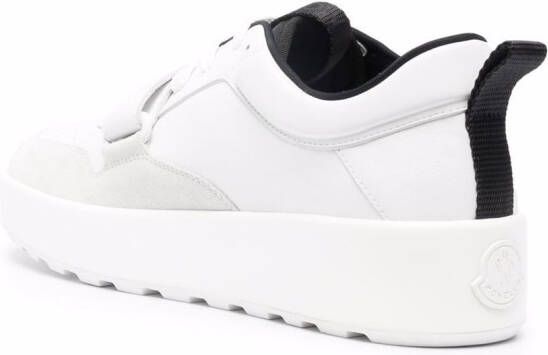 Moncler logo-print leather sneakers White