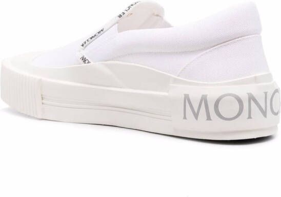 Moncler logo trimmed slip-on sneakers White