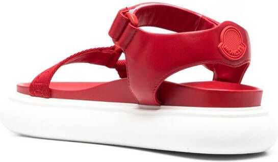 Moncler multi-strap flatform sandal Red
