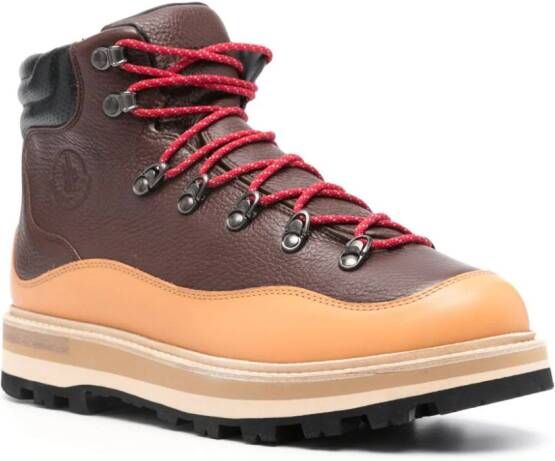 Moncler Peka Trek leather boots Brown