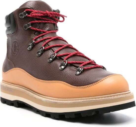 Moncler Peka Trek leather hiking boots Brown