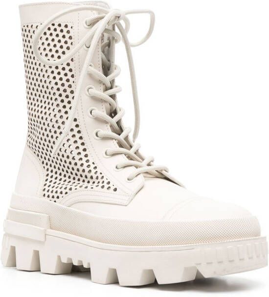 Moncler perforated lace-up boots Neutrals