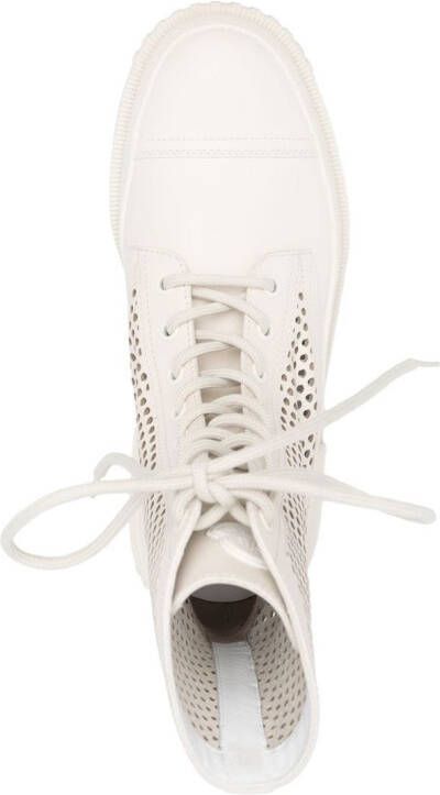 Moncler perforated lace-up boots Neutrals