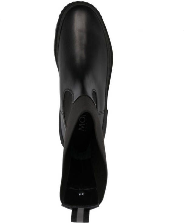 Moncler ridged-sole panelled boots Black
