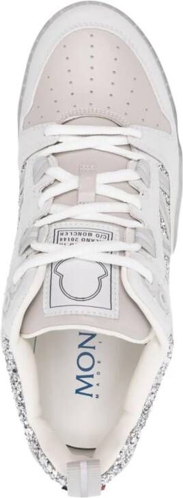 Moncler sequin-detail leather sneakers Grey