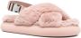 Moncler shearling cross-strap slippers Pink - Thumbnail 2