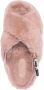 Moncler shearling cross-strap slippers Pink - Thumbnail 4