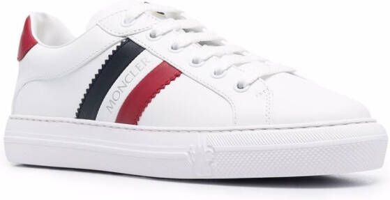 Moncler side-stripe leather sneakers White