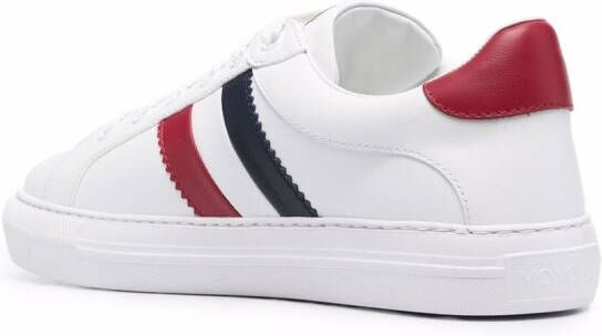 Moncler side-stripe leather sneakers White