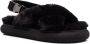 Moncler Solarisse faux-fur flat sandals Black - Thumbnail 2