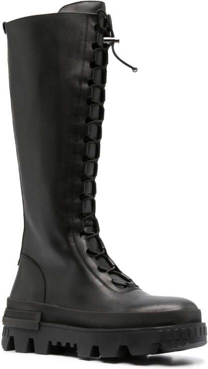 Moncler Vail leather elasticated-detail boots Black