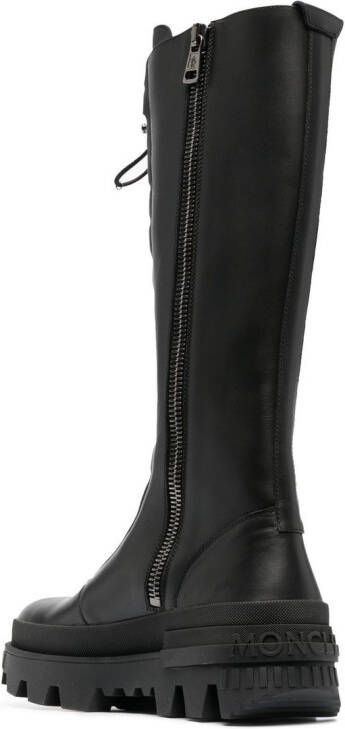 Moncler Vail leather elasticated-detail boots Black