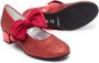 Monnalisa 35mm bow-detail leather ballerina shoes Red - Thumbnail 2
