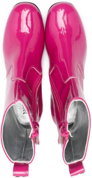 Monnalisa 35mm high-shine finish ankle boots Pink