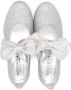 Monnalisa 35mm oversized-bow ballerina shoes Silver - Thumbnail 3
