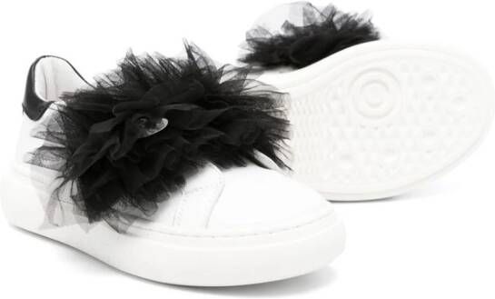 Monnalisa appliqué-detail leather sneakers White