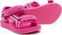 Monnalisa beaded touch-strap sandals Pink - Thumbnail 2